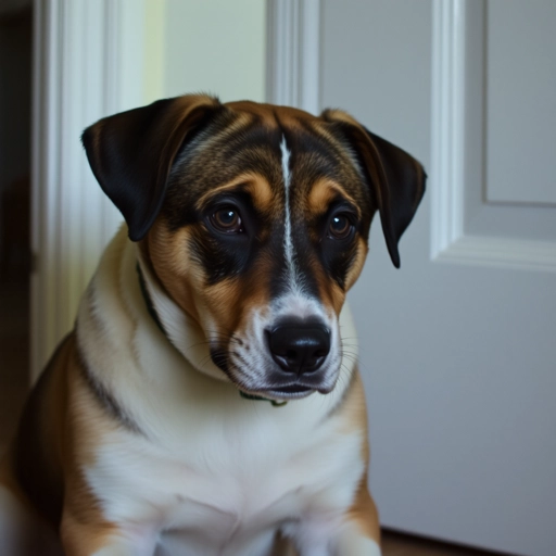 sad looking dog